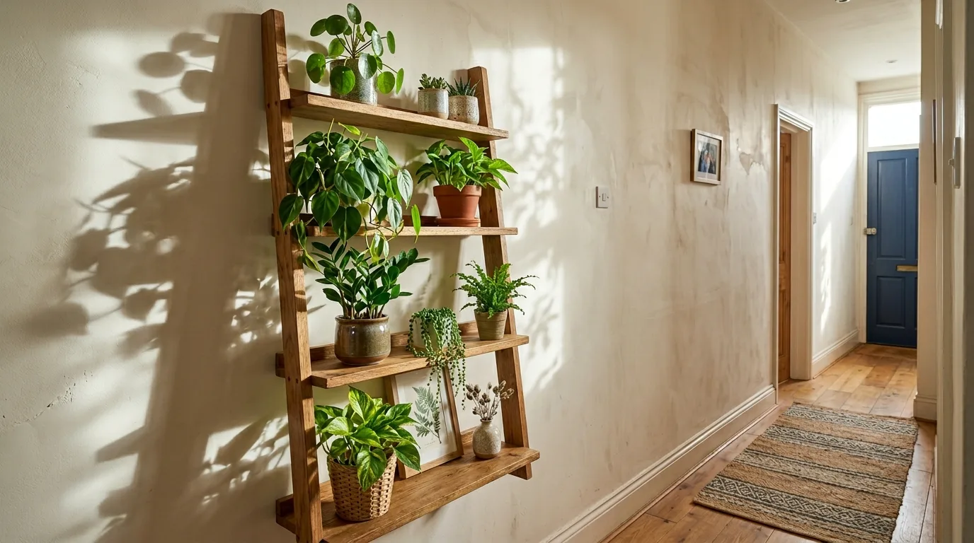 Compact Shelf for Bathroom Plants